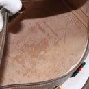 GUCCI GG Supreme Web Sherry Line Hand Bag PVC Leather Beige Auth BA1316-11