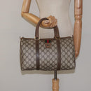 GUCCI GG Supreme Web Sherry Line Hand Bag PVC Leather Beige Auth BA1316-23