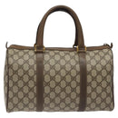 GUCCI GG Supreme Web Sherry Line Hand Bag PVC Leather Beige Auth BA1316-2
