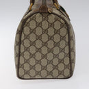 GUCCI GG Supreme Web Sherry Line Hand Bag PVC Leather Beige Auth BA1316-3