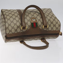 GUCCI GG Supreme Web Sherry Line Hand Bag PVC Leather Beige Auth BA1316-6