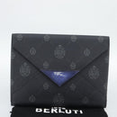 Berluti Clutch Bag PVC Black Silver Auth BA13162-17