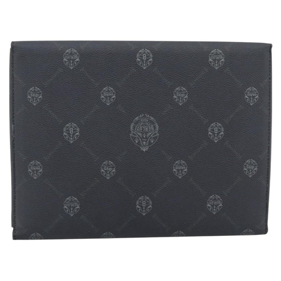 Berluti Clutch Bag PVC Black Silver Auth BA13162