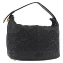 Gianni Versace Handtasche Leder Schwarz Gold Auth BA13163-1