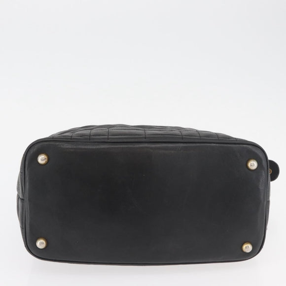 Gianni Versace Handtasche Leder Schwarz Gold Auth BA13163
