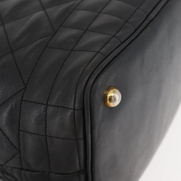 Gianni Versace Handtasche Leder Schwarz Gold Auth BA13163