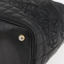 Gianni Versace Handtasche Leder Schwarz Gold Auth BA13163-14