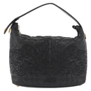 Gianni Versace Handtasche Leder Schwarz Gold Auth BA13163-2