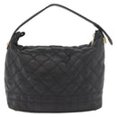 Gianni Versace Handtasche Leder Schwarz Gold Auth BA13163-3