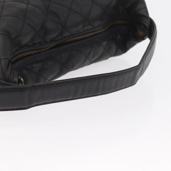 Gianni Versace Handtasche Leder Schwarz Gold Auth BA13163
