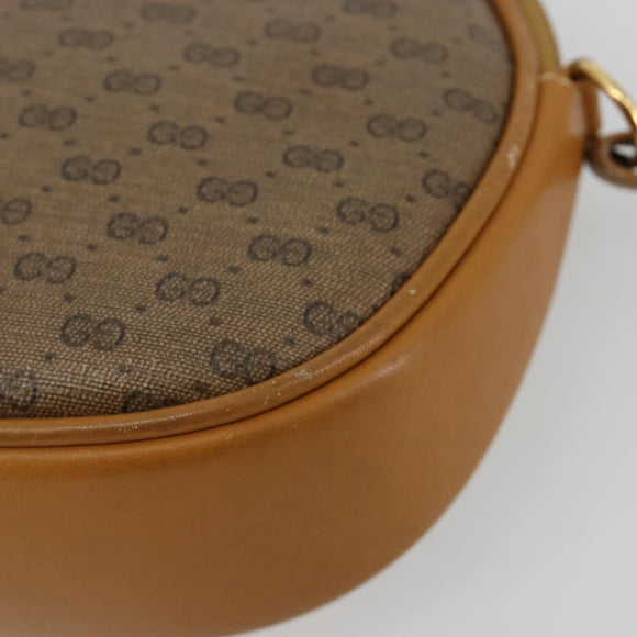 GUCCI Micro GG Supreme Umhängetasche PVC Beige Gold Auth BA13164