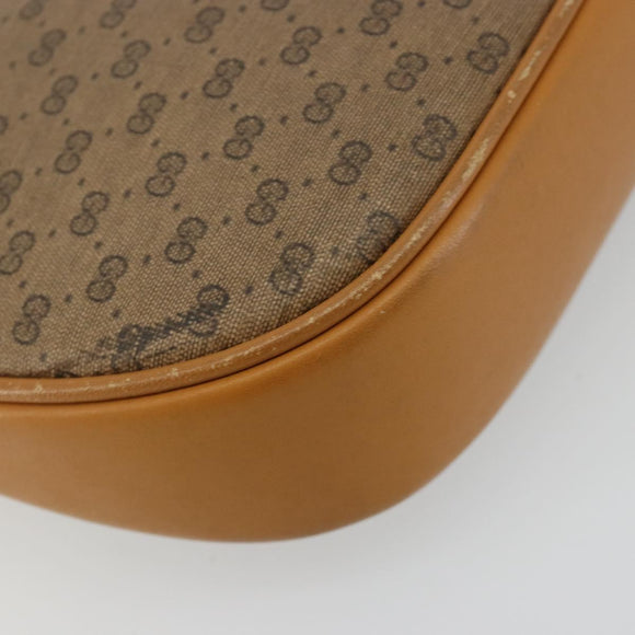 GUCCI Micro GG Supreme Umhängetasche PVC Beige Gold Auth BA13164