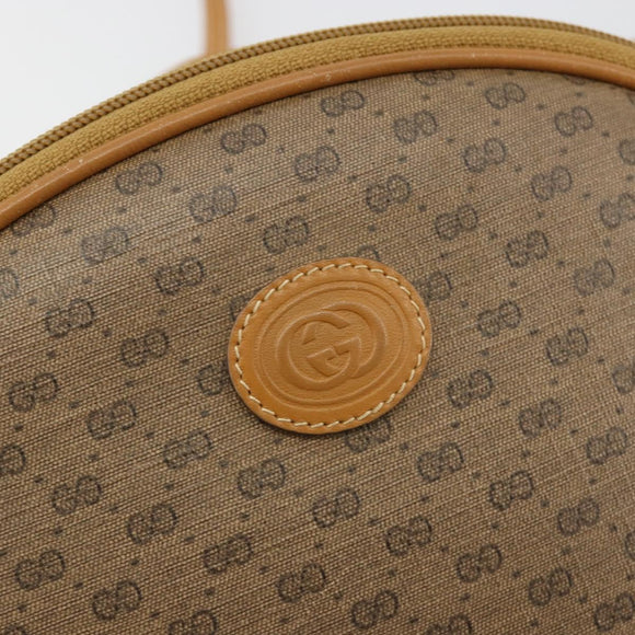 GUCCI Micro GG Supreme Umhängetasche PVC Beige Gold Auth BA13164