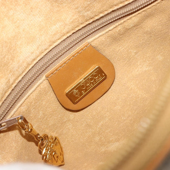 GUCCI Micro GG Supreme Umhängetasche PVC Beige Gold Auth BA13164