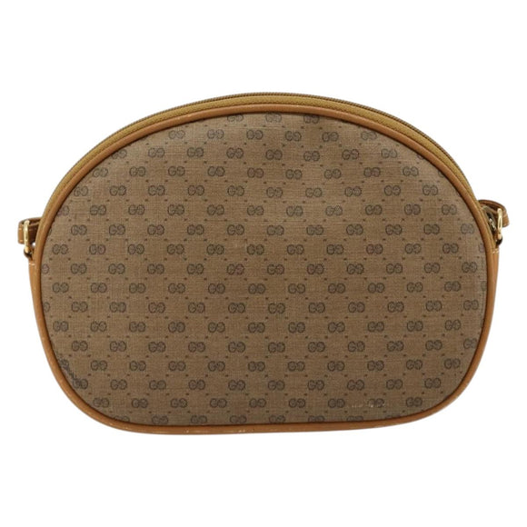 GUCCI Micro GG Supreme Umhängetasche PVC Beige Gold Auth BA13164