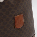 CELINE Macadam Canvas Purse Shoulder Bag PVC Leather Brown Gold Auth BA13166-17