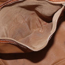 CELINE Macadam Canvas Purse Shoulder Bag PVC Leather Brown Gold Auth BA13166-11