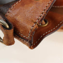 CELINE Macadam Canvas Purse Shoulder Bag PVC Leather Brown Gold Auth BA13166-22