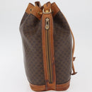 CELINE Macadam Canvas Purse Shoulder Bag PVC Leather Brown Gold Auth BA13166-4