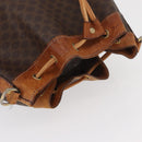 CELINE Macadam Canvas Purse Shoulder Bag PVC Leather Brown Gold Auth BA13166-5