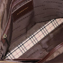 BURBERRY Hand Bag Leather 2way Brown Gold Auth BA13168-12