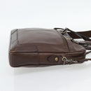 BURBERRY Handtas Leer 2way Bruin Goud Auth BA13168-4