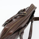 BURBERRY Handtas Leer 2way Bruin Goud Auth BA13168-6