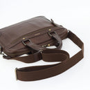 BURBERRY Handtas Leer 2way Bruin Goud Auth BA13168-9