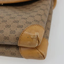 GUCCI Micro GG Supreme Shoulder Bag PVC Beige Gold Auth BA13169-9