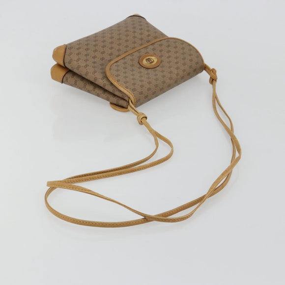 GUCCI Micro GG Supreme Schoudertas PVC Beige Goud Auth BA13169