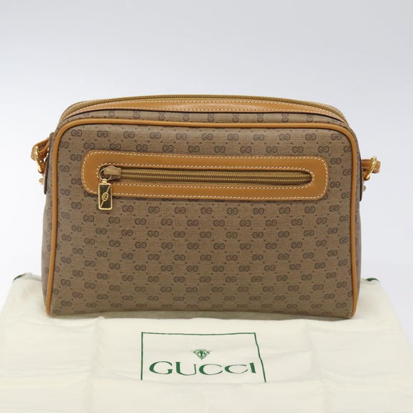 GUCCI Micro GG Supreme Shoulder Bag PVC Beige Gold 007 113 0014 Auth BA1317