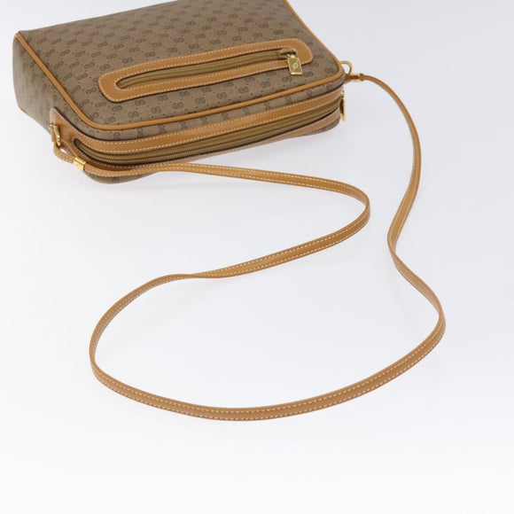 GUCCI Micro GG Supreme Shoulder Bag PVC Beige Gold 007 113 0014 Auth BA1317