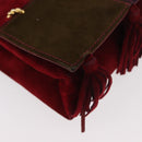Salvatore Ferragamo Umhängetasche Wildleder Rot Gold Original BA13170A-10