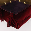 Salvatore Ferragamo Umhängetasche Wildleder Rot Gold Original BA13170A-11