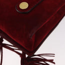 Salvatore Ferragamo Umhängetasche Wildleder Rot Gold Original BA13170A-13