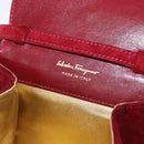 Salvatore Ferragamo Umhängetasche Wildleder Rot Gold Original BA13170A-15