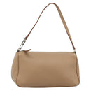 Salvatore Ferragamo Gancini Shoulder Bag Leather Beige Silver Auth BA13171-1