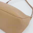 Salvatore Ferragamo Gancini Shoulder Bag Leather Beige Silver Auth BA13171-9