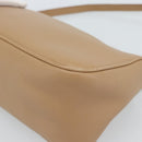 Salvatore Ferragamo Gancini Shoulder Bag Leather Beige Silver Auth BA13171-15