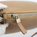 Salvatore Ferragamo Gancini Shoulder Bag Leather Beige Silver Auth BA13171-10