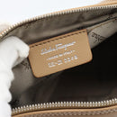Salvatore Ferragamo Gancini Shoulder Bag Leather Beige Silver Auth BA13171-12