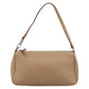 Salvatore Ferragamo Gancini Shoulder Bag Leather Beige Silver Auth BA13171-13