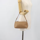 Salvatore Ferragamo Gancini Shoulder Bag Leather Beige Silver Auth BA13171-20