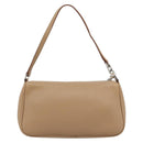Salvatore Ferragamo Gancini Shoulder Bag Leather Beige Silver Auth BA13171-2
