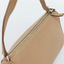 Salvatore Ferragamo Gancini Shoulder Bag Leather Beige Silver Auth BA13171-6