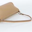 Salvatore Ferragamo Gancini Shoulder Bag Leather Beige Silver Auth BA13171-7