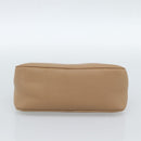 Salvatore Ferragamo Gancini Shoulder Bag Leather Beige Silver Auth BA13171-5