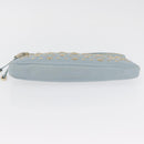 Jimmy Choo Clutch Bag Leder Hellblau Gold Auth BA13172-6