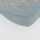 Jimmy Choo Clutch Bag Leder Hellblau Gold Auth BA13172-7