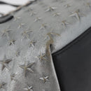 Jimmy Choo Handtasche Leder Hellblau Silber Auth BA13173-9